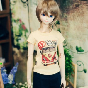 [선주문] [SD13 Girl &amp; Smart Doll] 밴 스티커 티셔츠 - 옐로우