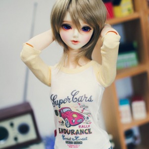 [선주문] [SD13 Girl &amp; Smart Doll] 슈퍼카 티셔츠 - 옐로우