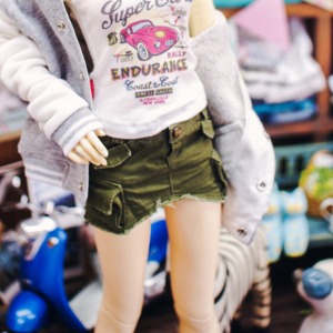 [선주문] [SD13 Girl &amp; Smart Doll] 빈티지 카고 스커트 - 카키