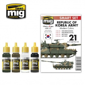 MIG AMMO 미그 현용 한국군 기갑 장비 아크릴 도료 세트 CG7173