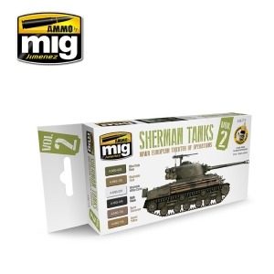MIG AMMO 미그 WWII 셔먼 탱크 도색용 도료 세트 - 유럽 전선용 CG7170