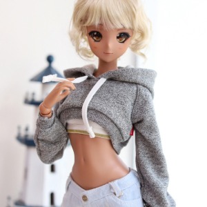 [선주문] [SD13 GIRL &amp; Smart Doll] 크롭 후디티 세트 - L.그레이