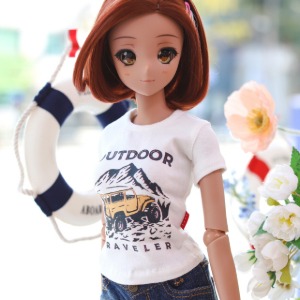 [선주문] [SD13 GIRL &amp; Smart Doll] 아웃도어 티셔츠 - 화이트